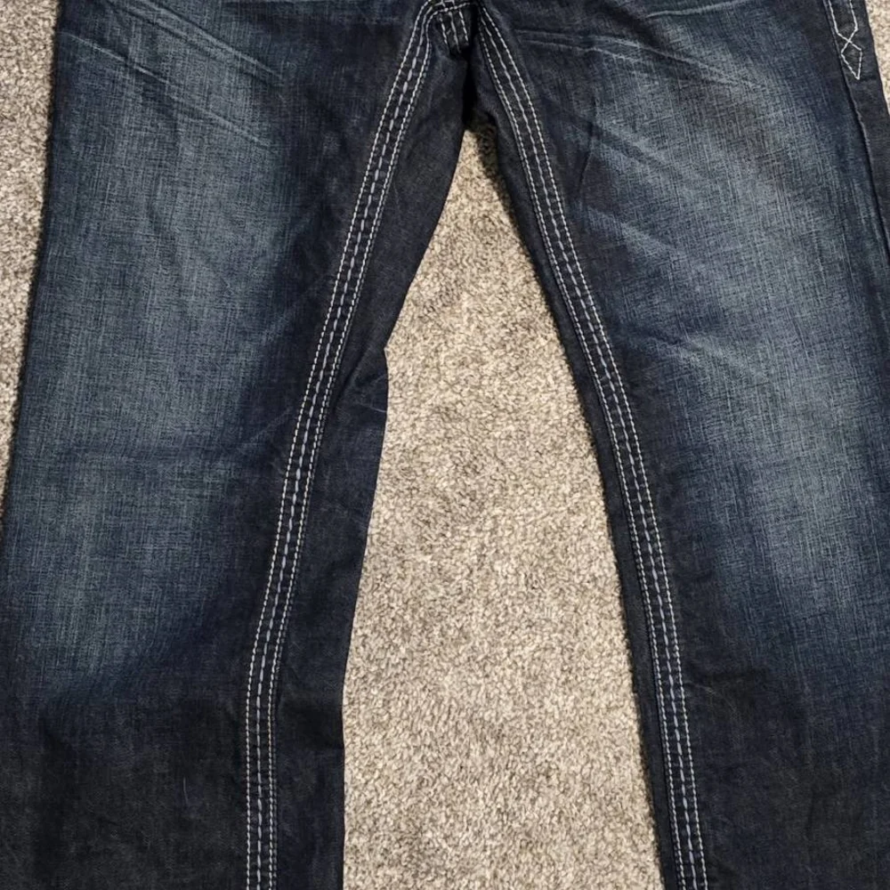 Rock Revival Men's Dark Blue Jeans - Picture 3 of 7